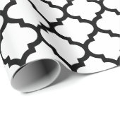 Quatrefoil Schwarzweiss-Packpapier Geschenkpapier (Rolleneckpunkt)