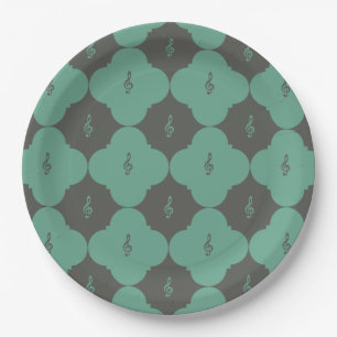 Quatrefoil Treble Clef Pappteller