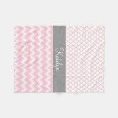 Quatrefoil Zickzack Monogramm des Fleecedecke (Vorderseite (Horizontal))