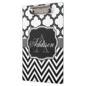 Quatrefoil Zickzack Monogramm Klemmbrett (Links)