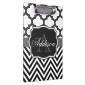 Quatrefoil Zickzack Monogramm Klemmbrett (Rechts)