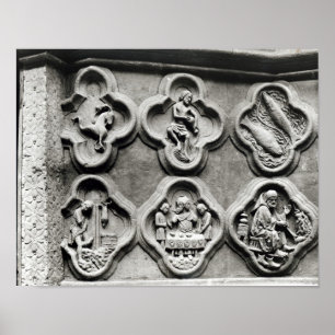 Quatrefoils mit den Zeichen des Tierkreises Poster