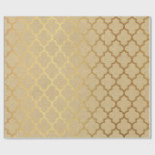 Quatrefolie Art Deco Kraft Gold Elegantes Design Geschenkpapier (Flach)