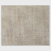 Quatrefolie Foxier Gold Creamy Beige Linen Geschenkpapier (Flach)