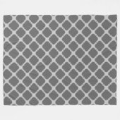 Quatrefolie in Grautönen Fleecedecke (Vorderseite (Horizontal))