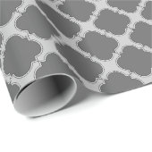 Quatrefolie in Grautönen Geschenkpapier (Rolleneckpunkt)