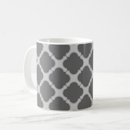 Quatrefolie in Grautönen Kaffeetasse (Vorderseite Links)