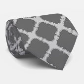 Quatrefolie in Grautönen Krawatte (Gerollt)