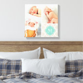Quatrefolie Monogram Baby Foto Collage Kinderzimme Leinwanddruck (Insitu (Schlafzimmer))