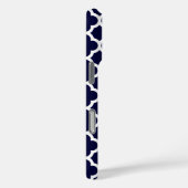 Quatrefolie Navy Blue and White Muster Monogram Case-Mate iPhone Hülle (Rückseite / Rechts)