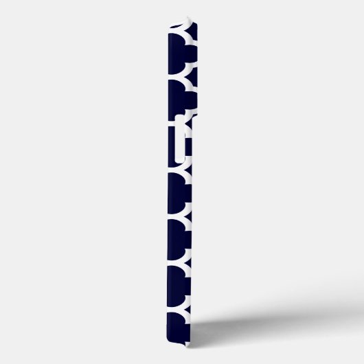 Quatrefolie Navy Blue and White Muster Monogram Case-Mate iPhone Hülle (Rückseite / Rechts)