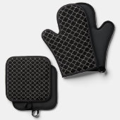 Quatrefolie Ofenhandschuh & Topflappen-Set (Vorderseite/Rückseite)