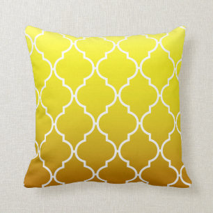 Quatrefolie Ombre Geometrie  gelb Kissen