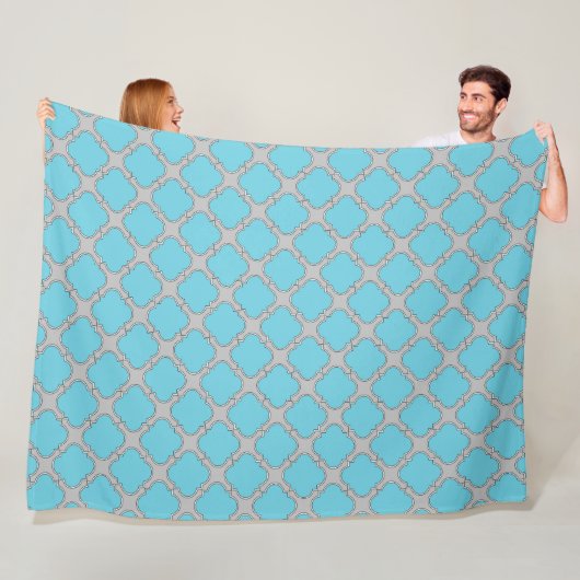 Quatrefolienblau und grau fleecedecke (Beispiel)