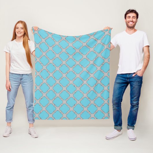 Quatrefolienblau und grau fleecedecke (Beispiel)