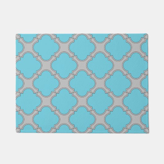 Quatrefolienblau und grau fußmatte (Vorderseite)