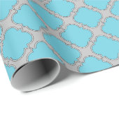 Quatrefolienblau und grau geschenkpapier (Rolleneckpunkt)