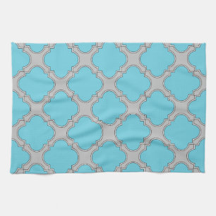 Quatrefolienblau und grau geschirrtuch
