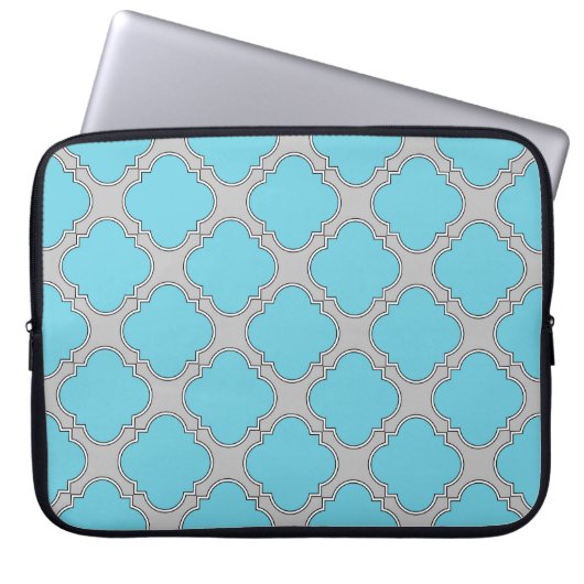 Quatrefolienblau und grau laptopschutzhülle (Vorderseite)