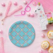 Quatrefolienblau und grau pappteller (Party)