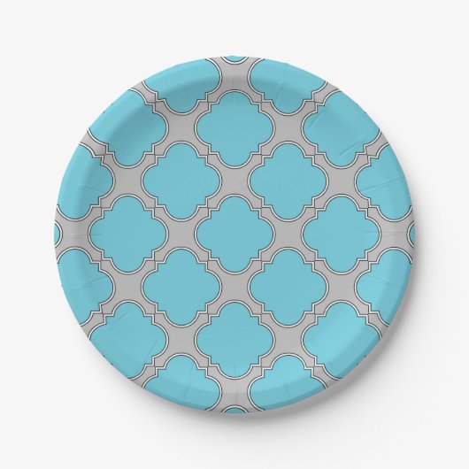 Quatrefolienblau und grau pappteller (Vorderseite)