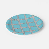 Quatrefolienblau und grau pappteller (Schrägansicht)