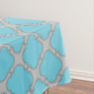 Quatrefolienblau und grau tischdecke