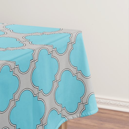 Quatrefolienblau und grau tischdecke (Beispiel)
