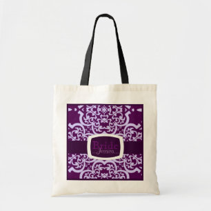 QuatrefolienDamast (Lila) (Hochzeit) Tragetasche