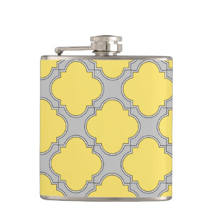 Quatrefoliengelb und grau flachmann