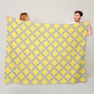 Quatrefoliengelb und grau fleecedecke