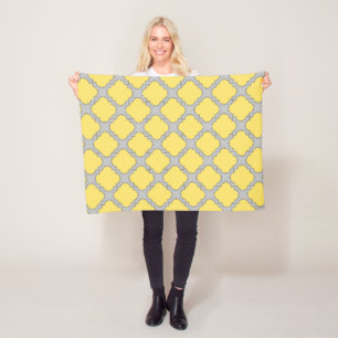 Quatrefoliengelb und grau fleecedecke