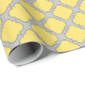 Quatrefoliengelb und grau geschenkpapier (Rolleneckpunkt)