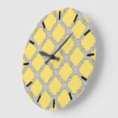 Quatrefoliengelb und grau große wanduhr (Winkel)