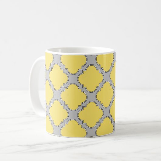Quatrefoliengelb und grau kaffeetasse (Vorderseite Links)