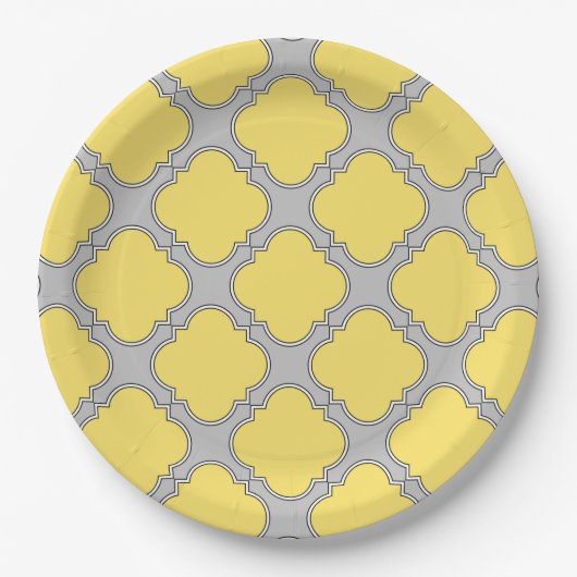 Quatrefoliengelb und grau pappteller (Vorderseite)