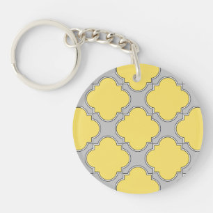 Quatrefoliengelb und grau schlüsselanhänger