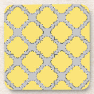 Quatrefoliengelb und grau untersetzer