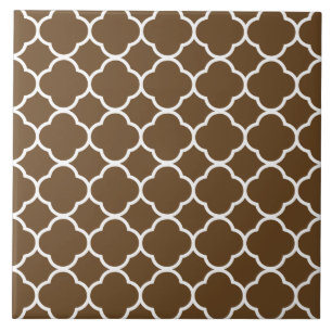 Quatrefolienmuster Brown Fliese