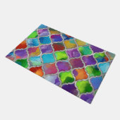 Quatrefolienmuster - Farbige Wasserfarbe Fußmatte (Schrägansicht)