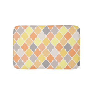 Quatrefolienmuster gelb, orange und grau badematte