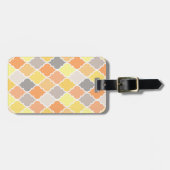 Quatrefolienmuster gelb, orange und grau gepäckanhänger (Vorderseite horizontal)