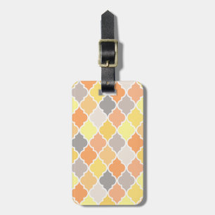 Quatrefolienmuster gelb, orange und grau gepäckanhänger