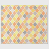 Quatrefolienmuster gelb, orange und grau geschenkpapier (Flach)