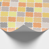 Quatrefolienmuster gelb, orange und grau geschenkpapier (Ecke)