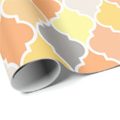 Quatrefolienmuster gelb, orange und grau geschenkpapier (Rolleneckpunkt)