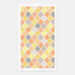 Quatrefolienmuster gelb, orange und grau serviette