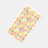 Quatrefolienmuster gelb, orange und grau serviette (Ecke)
