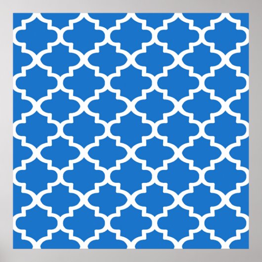 Quatrefolienmuster in klassischem Blau Poster (Vorne)