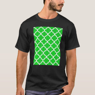 Quatrefolienmuster in weißer Kontur auf Summer Gre T-Shirt